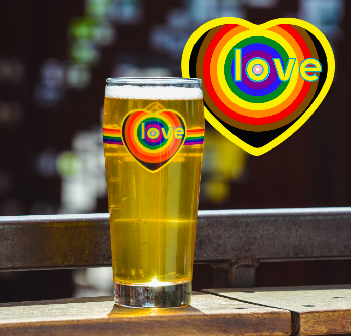 Limited edition pride glass available at Ratio beerworks