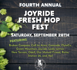 Joyyride Brewing fresh hop fest september 28, 2024