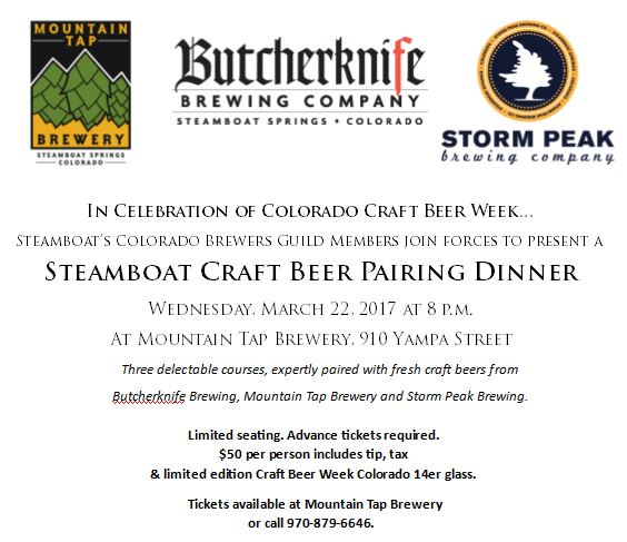 Steamboat Craft Beer Pairing Dinner - Colorado Brewers Guild