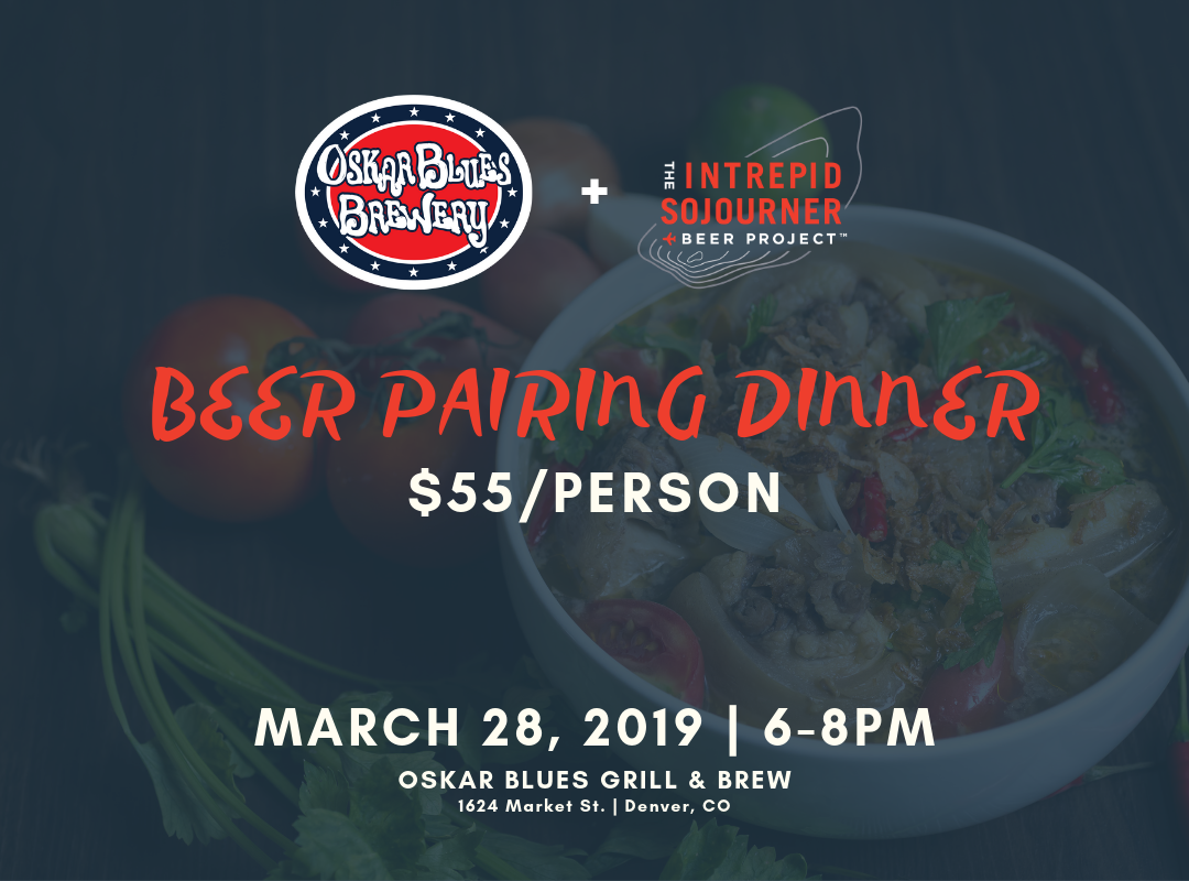 Oskar Blues + Intrepid Sojourner Beer Pairing Dinner